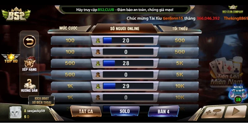 Giới thiệu game bài tiến lên miền nam B52CLUB