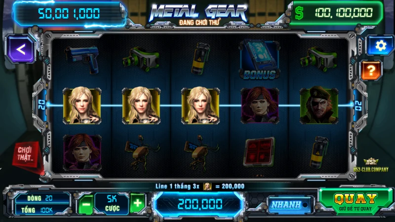 Hướng dẫn luật chơi tại game slot Metal Gear B52 Club