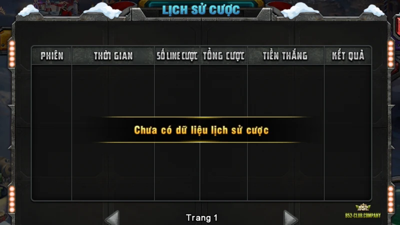 Tính năng lịch sử cược của game thủ sau mỗi phiên