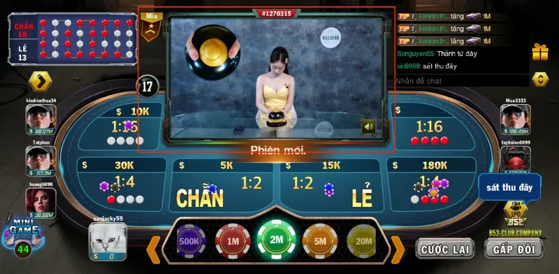 Tính năng livestream xóc đĩa trực tuyến