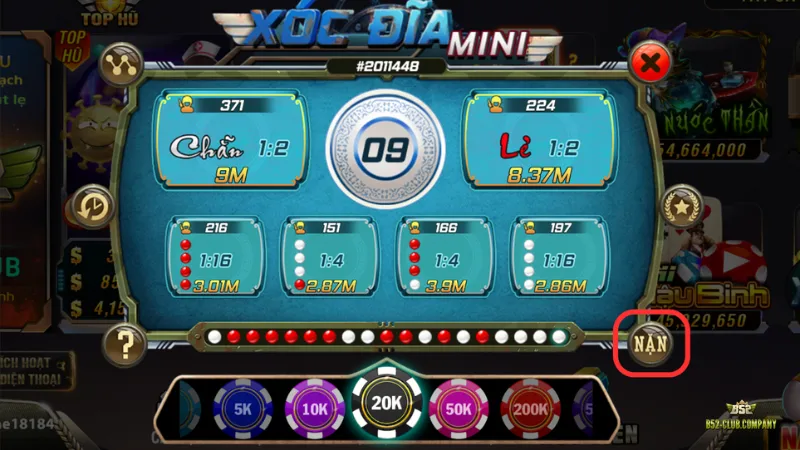 Tính năng nặn tại game xóc đĩa mini