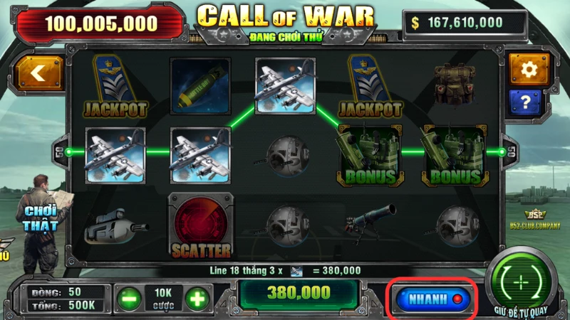 Tính năng tăng tốc nhanh tại game Call of War