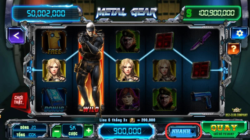 Tính năng tăng tốc vòng quay tại game slot Metal Gear