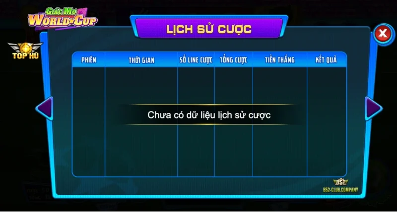 Tính năng tổng hợp lịch sử cược của người chơi