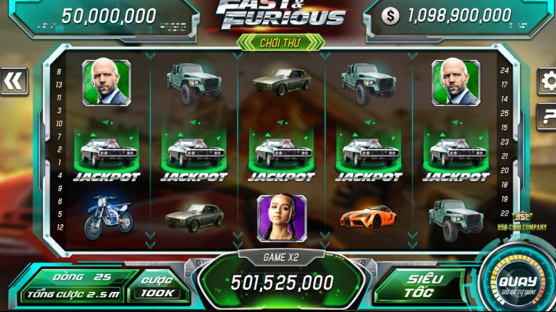 Xuất hiện nổ hũ tại game Fast & Furious